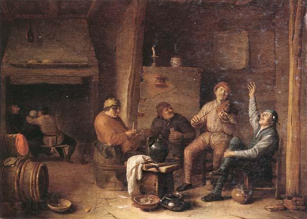 Hendrick Martensz Sorgh A tavern interior with peasants drinking and making music Norge oil painting art